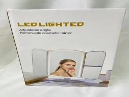 Kosmetyczne lustro z oświetleniem LED składane do makijażu