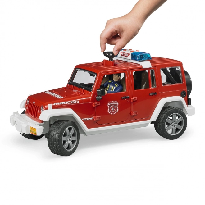 Bruder Czerwony JEEP WRANGLER Straż Pożarna z figurką i akcesoriami