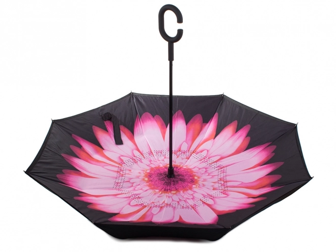 Parasol odwrócony składany mocne druty solidny stojący parasol – różowy