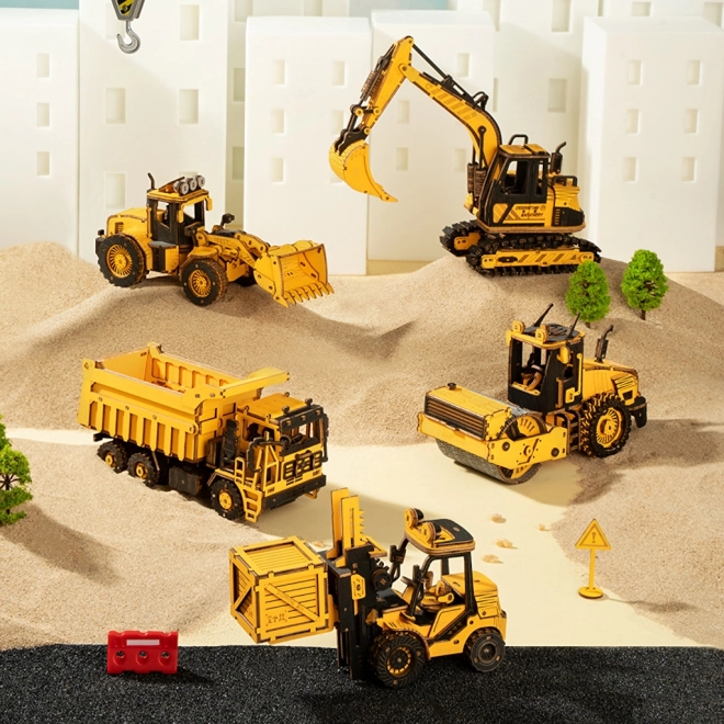 RoboTime drewniane 3D puzzle - Walec drogowy