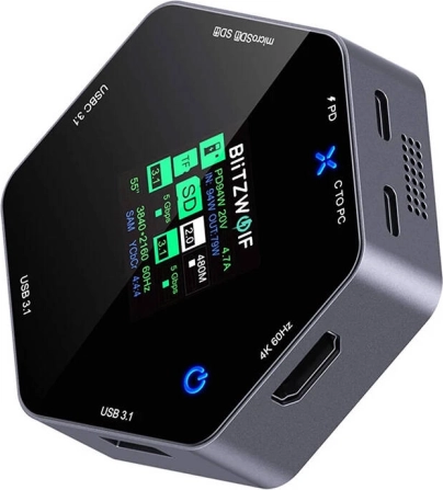 Blitzwolf 8w1 Stacja dokująca BW-TH16 USB 100W z wyświetlaczem LCD