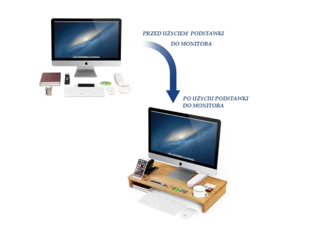 Stojak na monitor - bambus