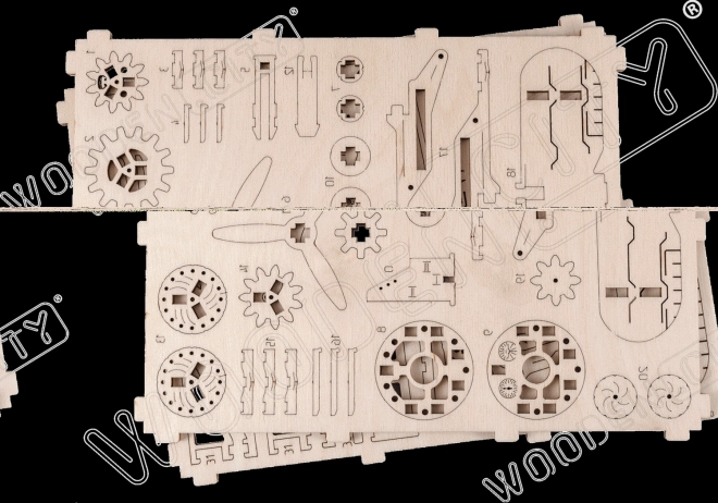 Drewniane puzzle 3D dwupłatowiec