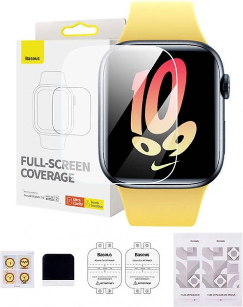 Folia ochronna BASEUS NanoCrystal 41 mm do APPLE WATCH 7/8, przezroczysta