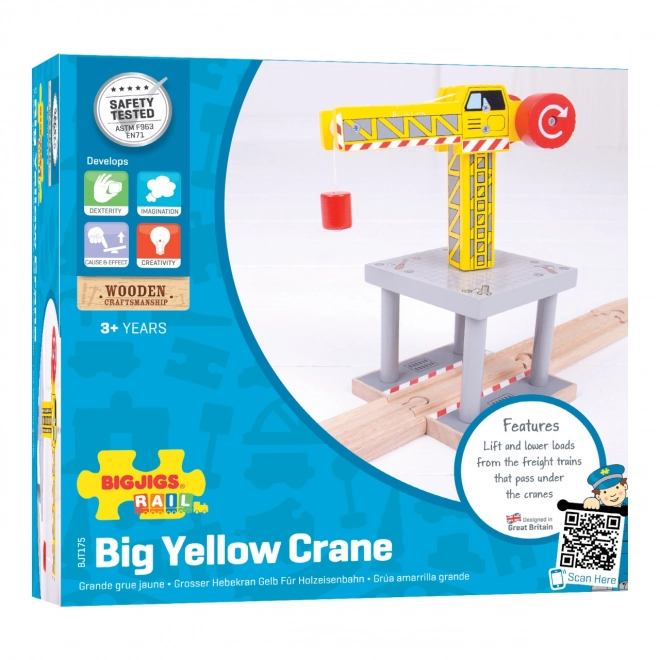 Bigjigs Rail Duży żuraw żółty