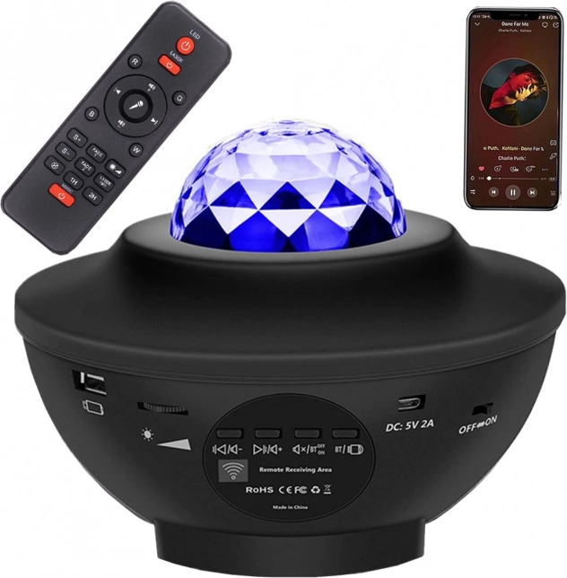 Projektor gwiazdnego nieba z głośnikiem Bluetooth i pilotem