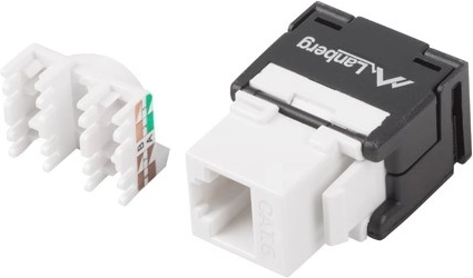 Beznarzędziowy moduł keystone RJ45 UTP Cat.6a 180° do puszki instalacyjnej