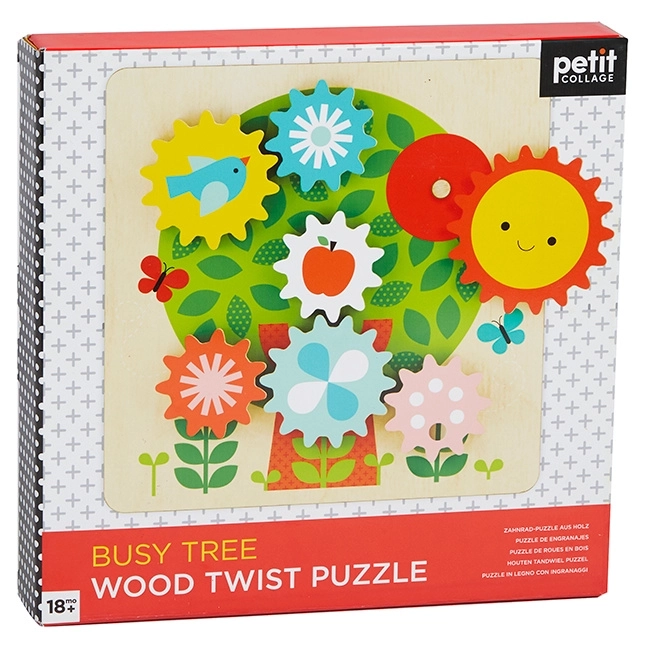 Petit Collage Puzzle zębate kółka drzewko