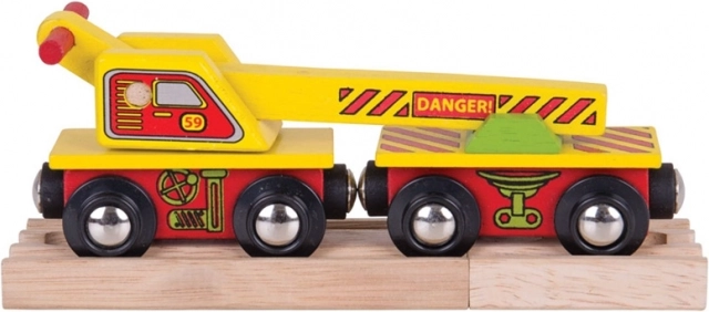 Drewniany wagon z dźwigiem BIGJIGS RAIL