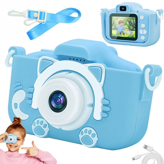 Cyfrowy aparat fotograficzny dla dzieci z kotkiem