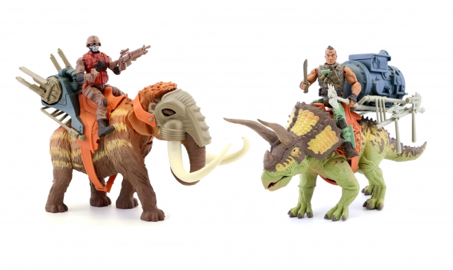 Zestaw żołnierzy na dinozaurach 25 cm
