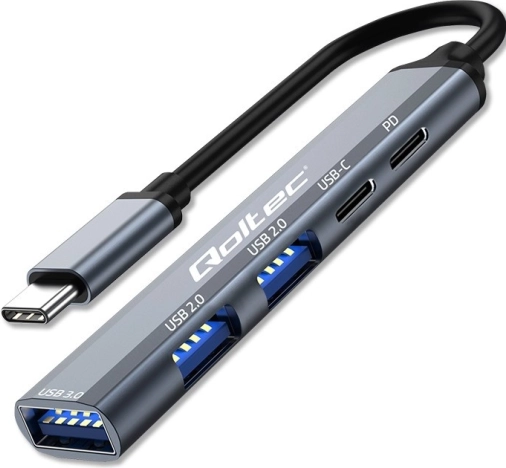 Hub USB‑C 5w1 z PD, USB‑C, USB 3.0 i 2× USB 2.0