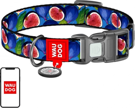 Nylonowa obroża dla psów z kodem QR Waudog Fig, rozmiar S