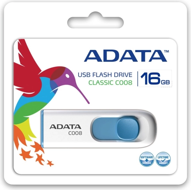 Pamięć USB ADATA 16 GB USB 2.0 biało-niebieska