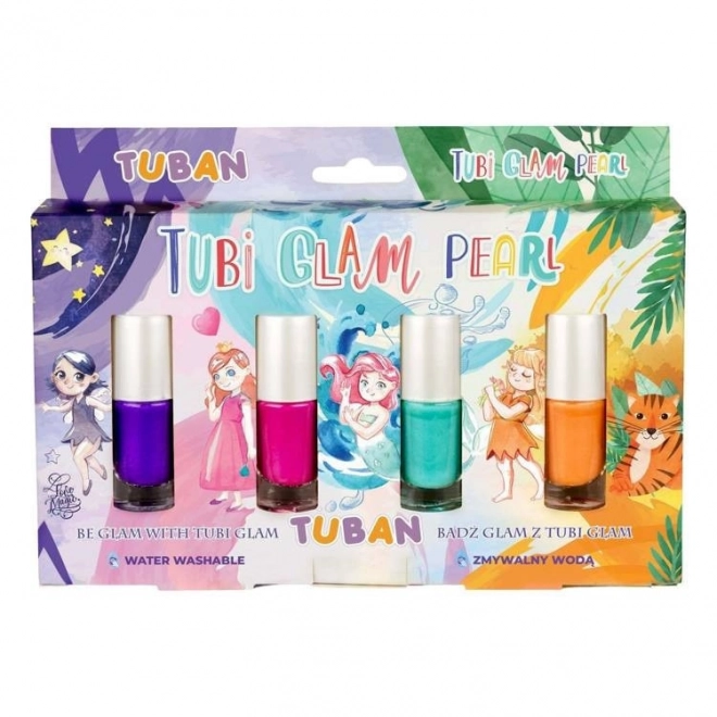 Lakier do paznokci Tubi Glam zestaw 4 szt. - perłowy