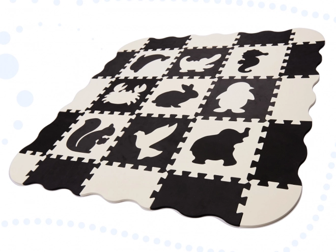 Kontrastowe piankowe puzzle ze zwierzętami - 25 sztuk