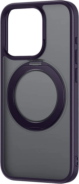 Baseus SkyRing Magnetic etui ze stojakiem do iPhone 14 Pro Max + szkło hartowane i zestaw czyszczący fioletowe