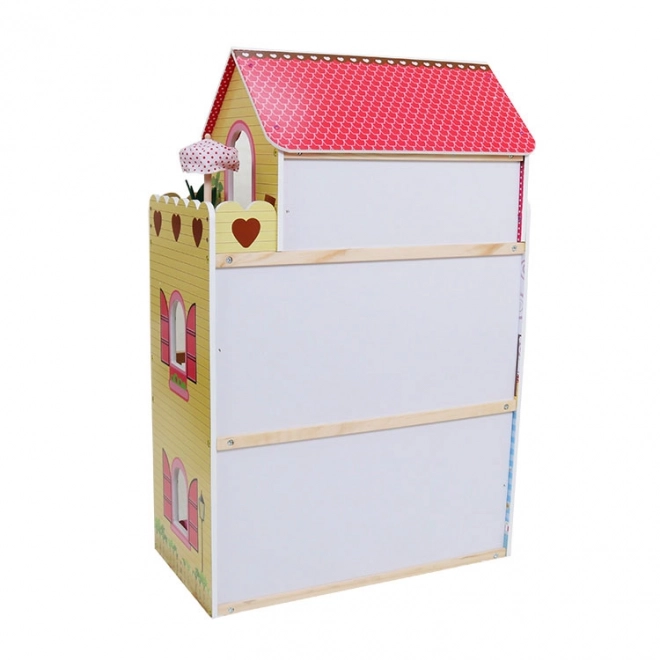 Drewniany domek dla lalek, meble, basen + oświetlenie ECOTOYS