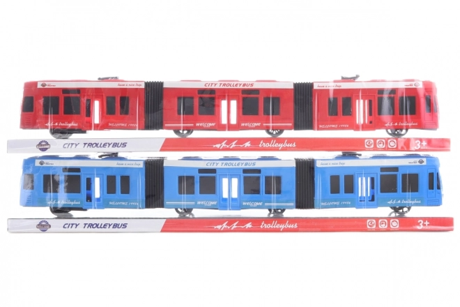 Plastowy trolejbus dla dzieci