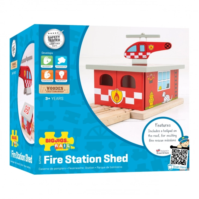 Bigjigs Rail Depo strażacka stacja