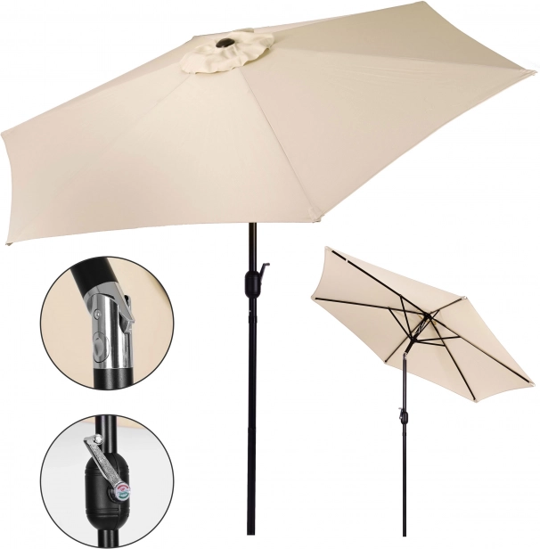 Ogrodowy przechylany parasol z korbką 270 cm beżowy MultiGarden