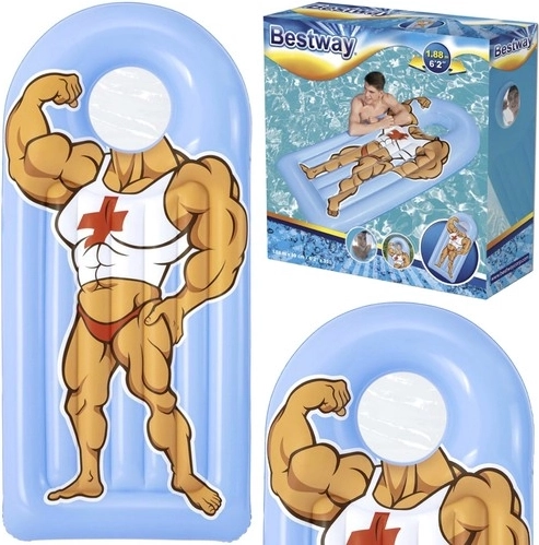 dmuchane leżak do wody BESTWAY ze śmiesznym nadrukiem