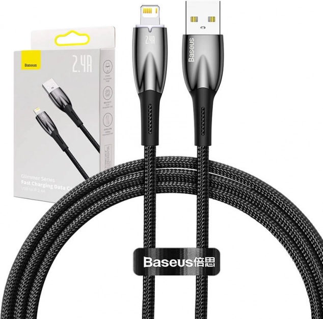 Kabel USB do Lightning Baseus Glimmer 2,4 A 1 m czarny
