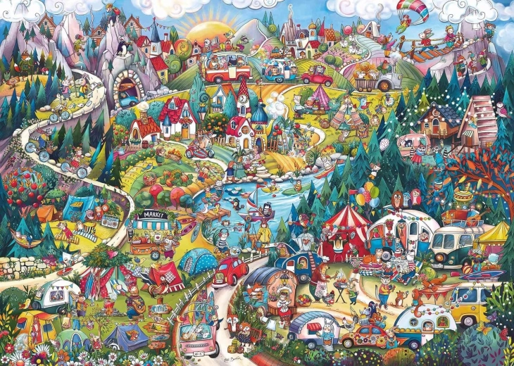 Puzzle 2000 elementów Aktywny weekend od RITA BERGMAN (puzzle + plakat)