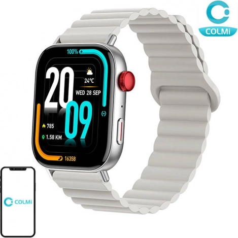 Smartwatch Colmi C8 Max z magnetycznym paskiem – srebrny