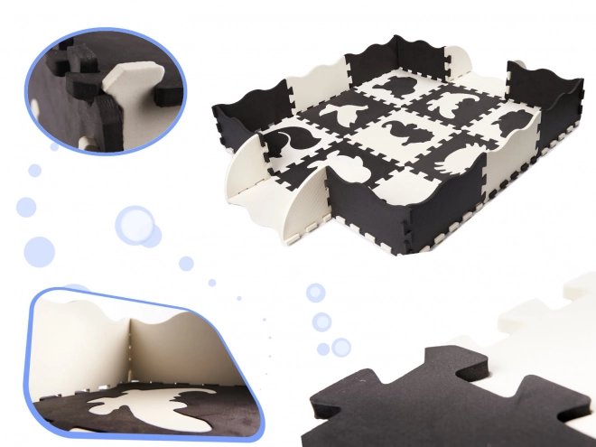 Kontrastowe piankowe puzzle ze zwierzętami - 25 sztuk