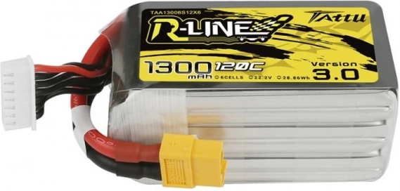 tattu r-line 3.0 lipo bateria 1300 mah 22,2 v 120c 6s xt60