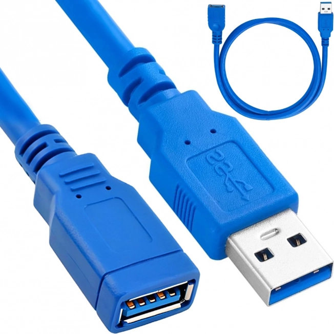 Ekranowany przedłużacz USB 3.0, 1,5 m (USB‑A męski do USB‑A żeński)