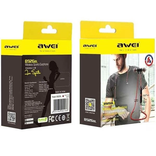 Awei Bluetooth słuchawki sportowe B926BL czarne
