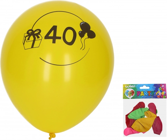 Baloniki 30 cm z numerem 40 – zestaw 5 szt.