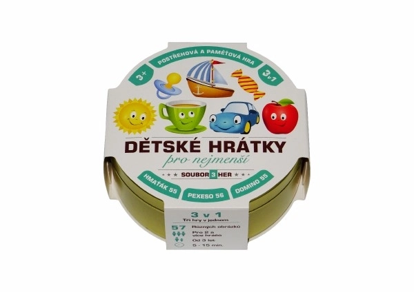 Dziecięce zabawy dla najmłodszych 3w1 gra planszowa w metalowym pudełku
