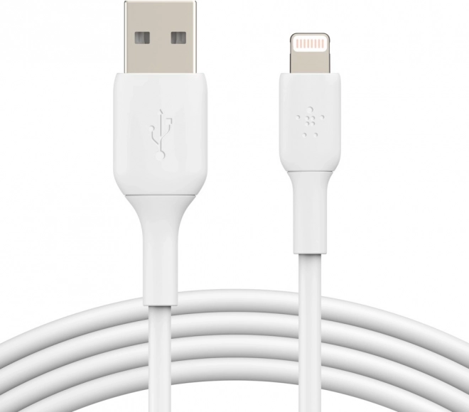 Biały kabel PVC USB-A do Lightning 15 cm