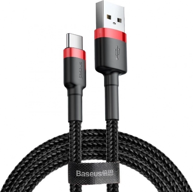 Kabel Baseus Cafule USB-C 3A, 0,5 m czerwono-czarny