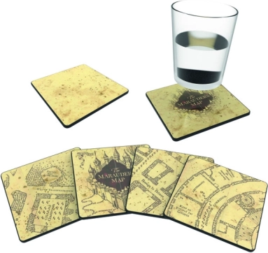 Zestaw podkładek MARAUDER'S MAP (4 szt.) – zmieniające się pod wpływem ciepła