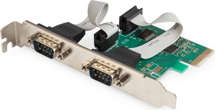 Kontroler PCIe portów szeregowych RS232, 2x DB9, chipset ASIX99100