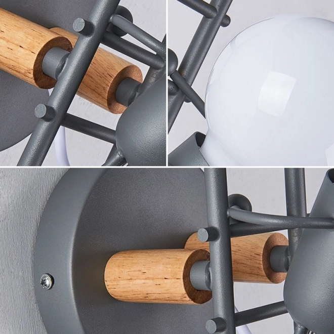 Ścienna lampa Loft Humanoid czarna