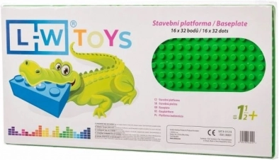 Płyta konstrukcyjna do LEGO DUPLO 16×32, 25,5 × 51 cm, zielona – L-W Toys