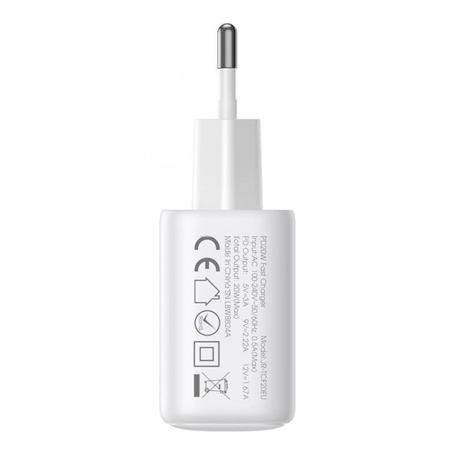 Joyroom JR-TCF20 ładowarka sieciowa z kablem C-Lightning 20W 1m (biała)
