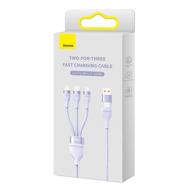 Kabel Baseus Flash Series 2w1 USB-C + micro USB + Lightning 100 W