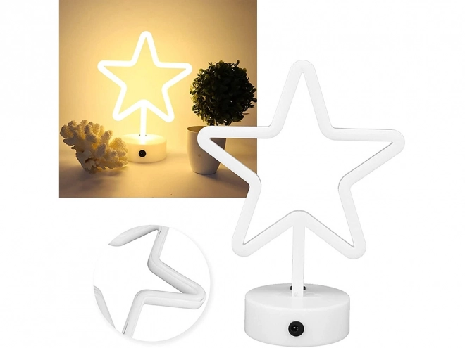 Neonowa gwiazda lampka LED z USB