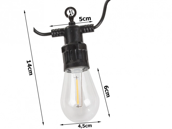 Ogrodowa girlanda świetlna z 20 żarówkami LED
