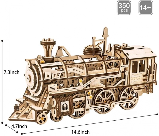 Rokr 3D drewniane puzzle lokomotywa 350 elementów