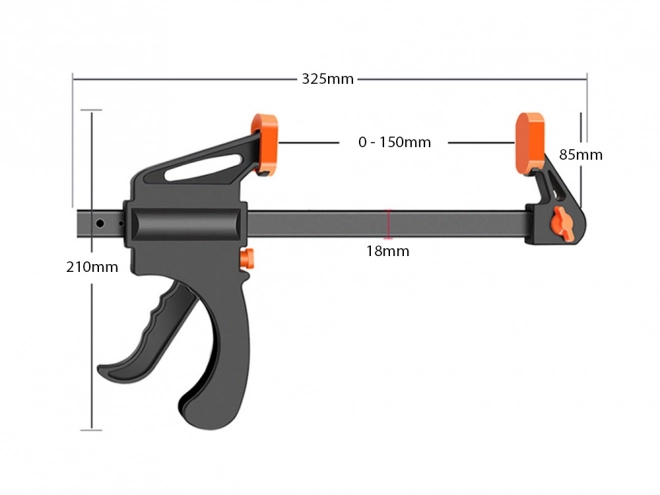 Ścisk stolarski z jednouchwytem 205 mm