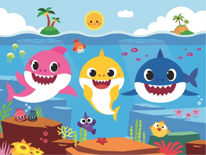 Puzzle Podwodny Świat Rekinów/Baby Shark 27x20cm 30 elementów w pudełku 21x14x4cm