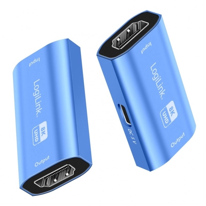Repeater HDMI 8K/60HZ HDCP2.3, niebieski aluminium