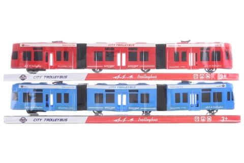 Plastowy trolejbus dla dzieci